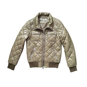 DKNY Women's “Avril” Olive Diamond-Quilted Bomber Jacket (Size XS)